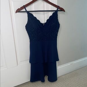 Elegant Navy Blue Women's Dress
